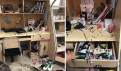 重庆高校女生寝室遭泼墨 床铺浸透衣服尽毁
